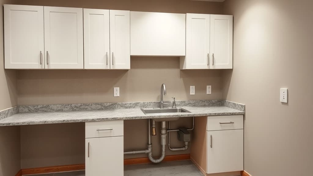Office kitchenette under construction