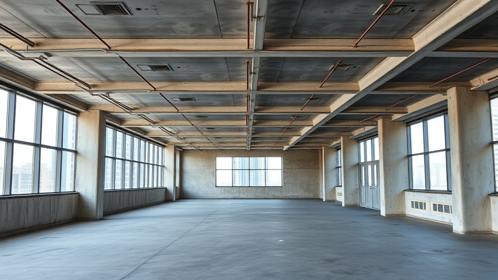 Commercial interior shell ready for build-out planning