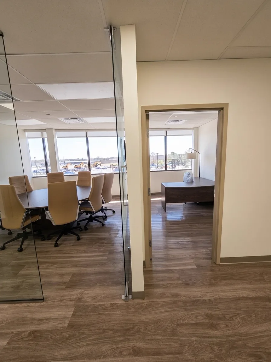 Finished glass boardroom and executive office build-out