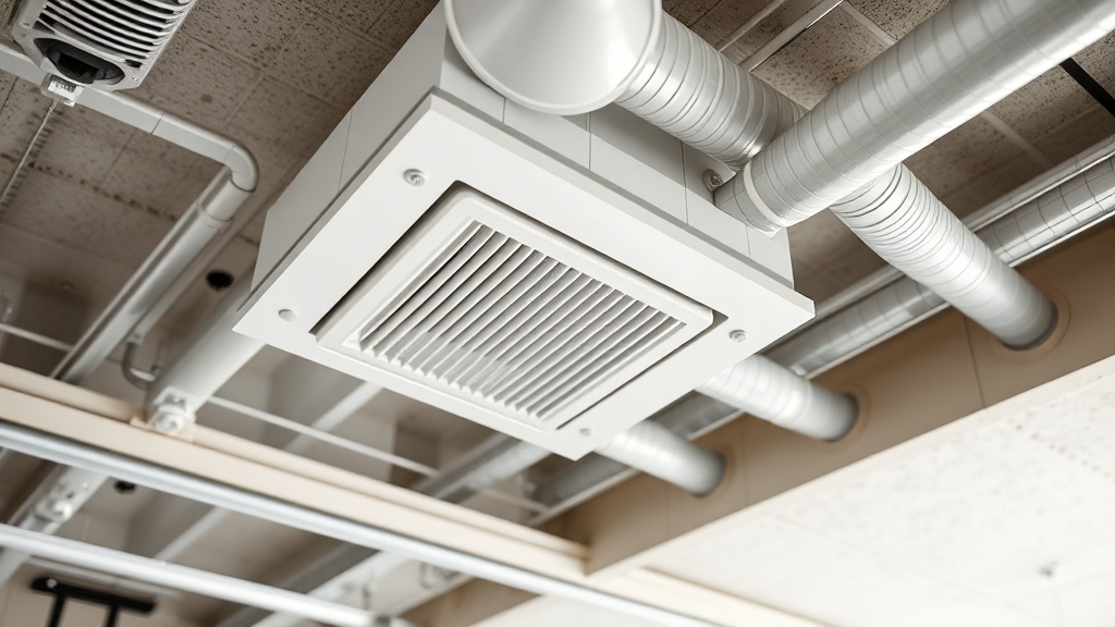 VAV box and flex duct above ceiling