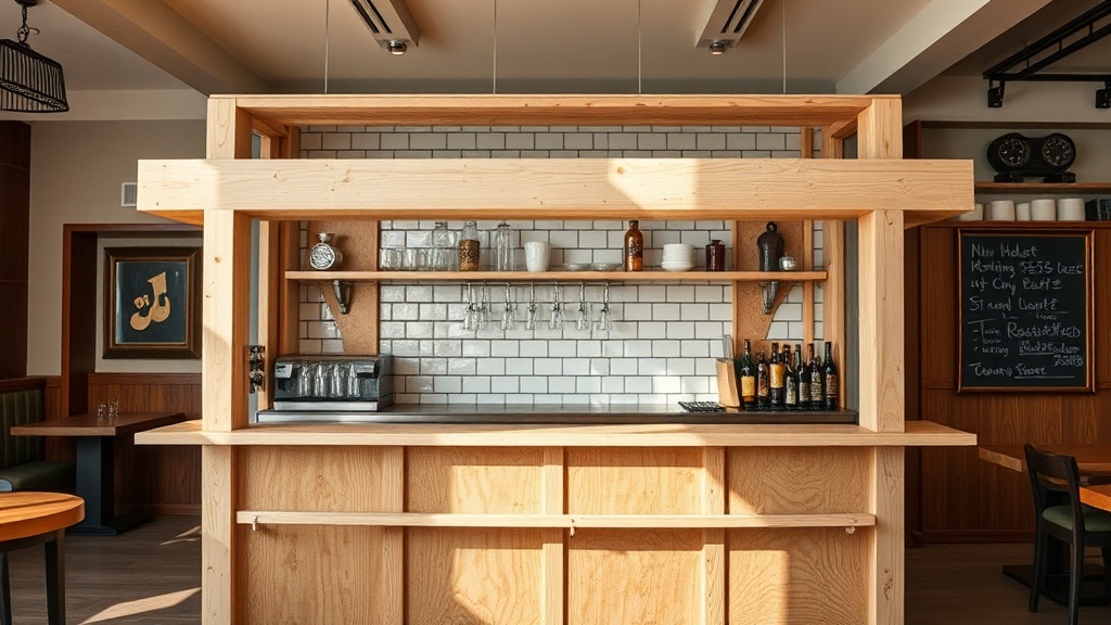 Restaurant bar construction in progress